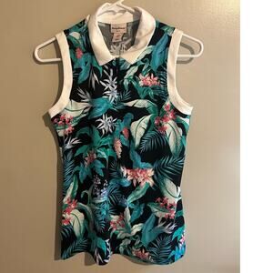 Tommy Bahama Golf Tank Tropical Floral 1/4 Zip, size Small
